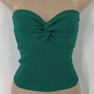 Olivaceous Green Strapless Crop Top Small $88